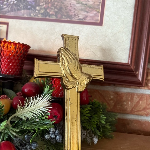 Vintage 1974 Gold Cross Decor Accent - Picture 4 of 5